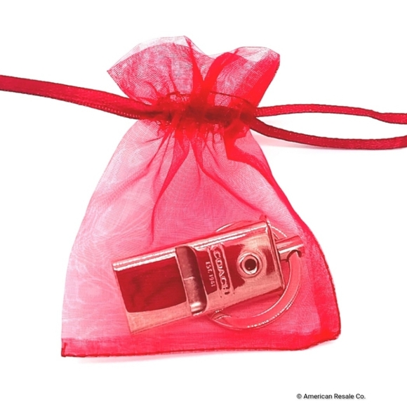 Vintage COACH Real Whistle Keychain Key Fob Purse Charm in Silver - Picture 6 of 6